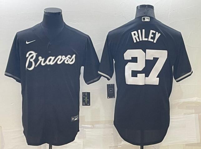 Men's Atlanta Braves Customized Black Cool Base Stitched Baseball Jersey Men's Atlanta Braves Customized Black Cool Base Stitched Baseball Jersey